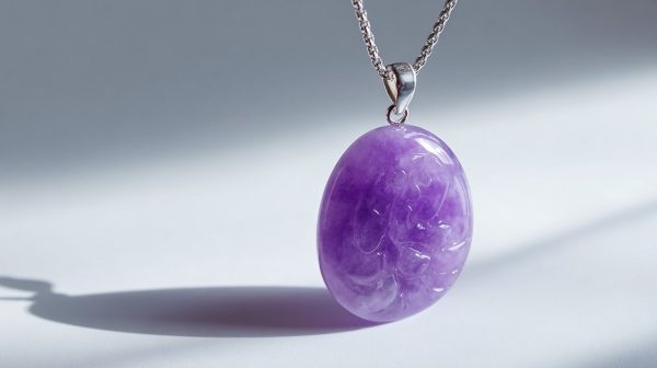Exquisites lila Jade-Anhänger-Halskette