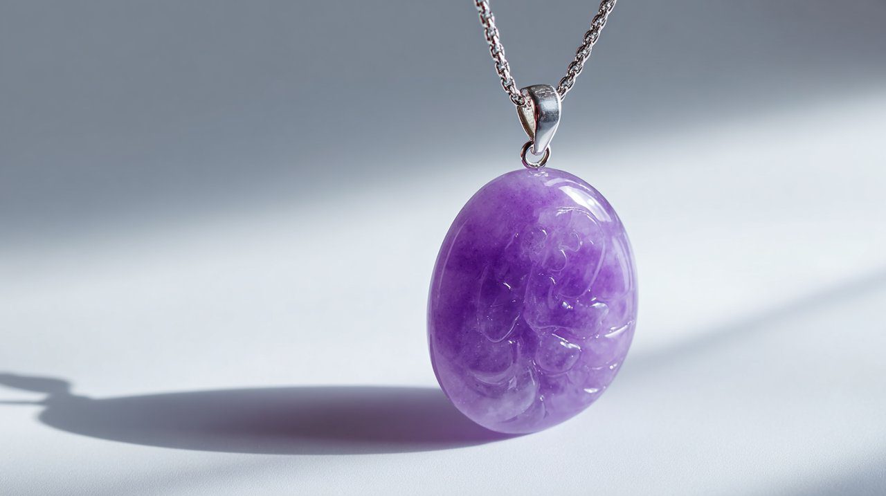 Exquisite purple jade pendant necklace