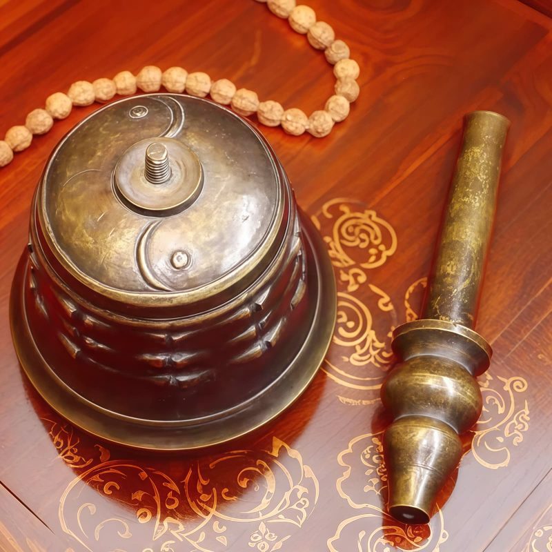 جرس الفاجرا دورجي النحاسي التبتي Tibetan Copper Vajra Dorje Bell