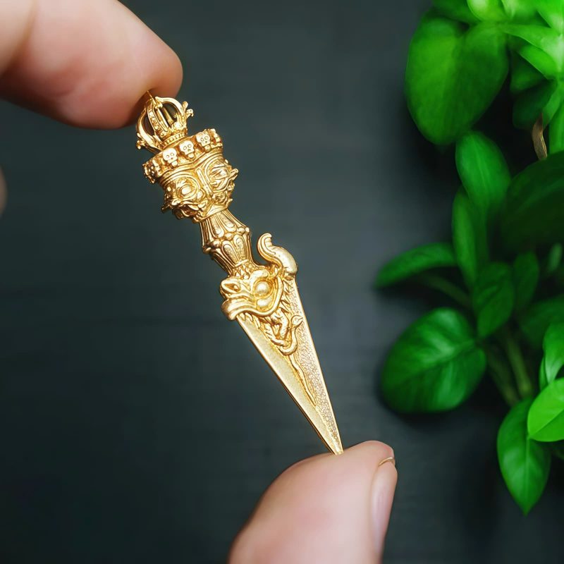 Collar con Dorje de Latón Tibetano: Símbolo de Poder Tibetan Dorje Brass Power Pendant