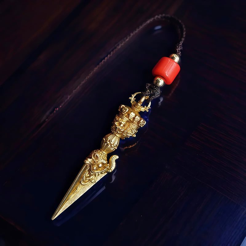 Collar con Dorje de Latón Tibetano: Símbolo de Poder Tibetan Dorje Brass Power Pendant
