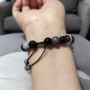 Pulsera de Bienestar con Roca Volcánica y Obsidiana Vintage Vintage Lava Rock and Obsidian Wellness Bracelet