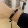 Pulsera de Bienestar con Roca Volcánica y Obsidiana Vintage Vintage Lava Rock and Obsidian Wellness Bracelet