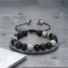 Pulsera de Bienestar con Roca Volcánica y Obsidiana Vintage Vintage Lava Rock and Obsidian Wellness Bracelet