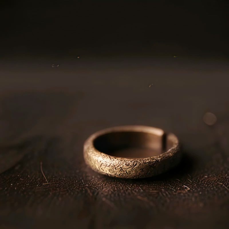 Anillo de Pareja de Cobre Tibetano Vintage con Textura Tibetan Copper Vintage Textured Luck Couple Ring