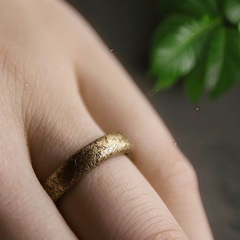 Anillo de Pareja de Cobre Tibetano Vintage con Textura Tibetan Copper Vintage Textured Luck Couple Ring