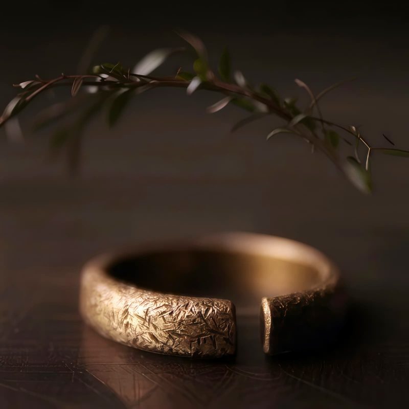 Anillo de Pareja de Cobre Tibetano Vintage con Textura Tibetan Copper Vintage Textured Luck Couple Ring