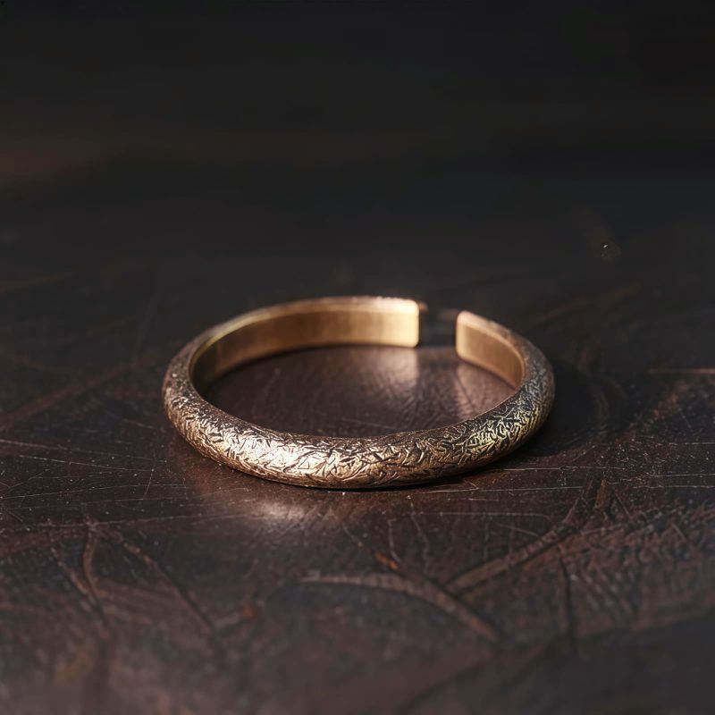 Anillo de Pareja de Cobre Tibetano Vintage con Textura Tibetan Copper Vintage Textured Luck Couple Ring