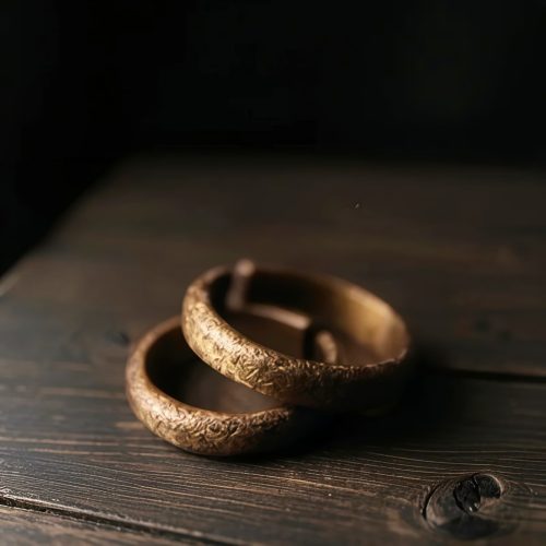 Anillo de Pareja de Cobre Tibetano Vintage con Textura Anillo de Pareja de Cobre Tibetano Vintage con Textura