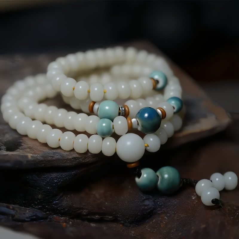Pulseira de Sementes de Bodhi Sagradas 108 108 Bodhi Seed Prayer Bracelet