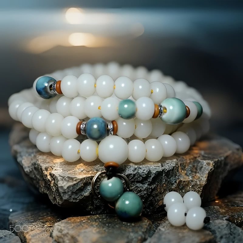 Pulseira de Sementes de Bodhi Sagradas 108 108 Bodhi Seed Prayer Bracelet