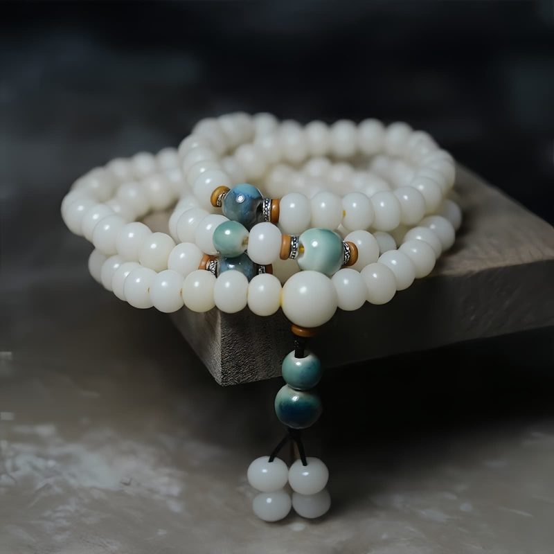 Pulseira de Sementes de Bodhi Sagradas 108 108 Bodhi Seed Prayer Bracelet