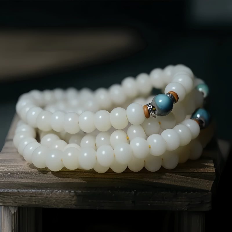 Pulseira de Sementes de Bodhi Sagradas 108 108 Bodhi Seed Prayer Bracelet