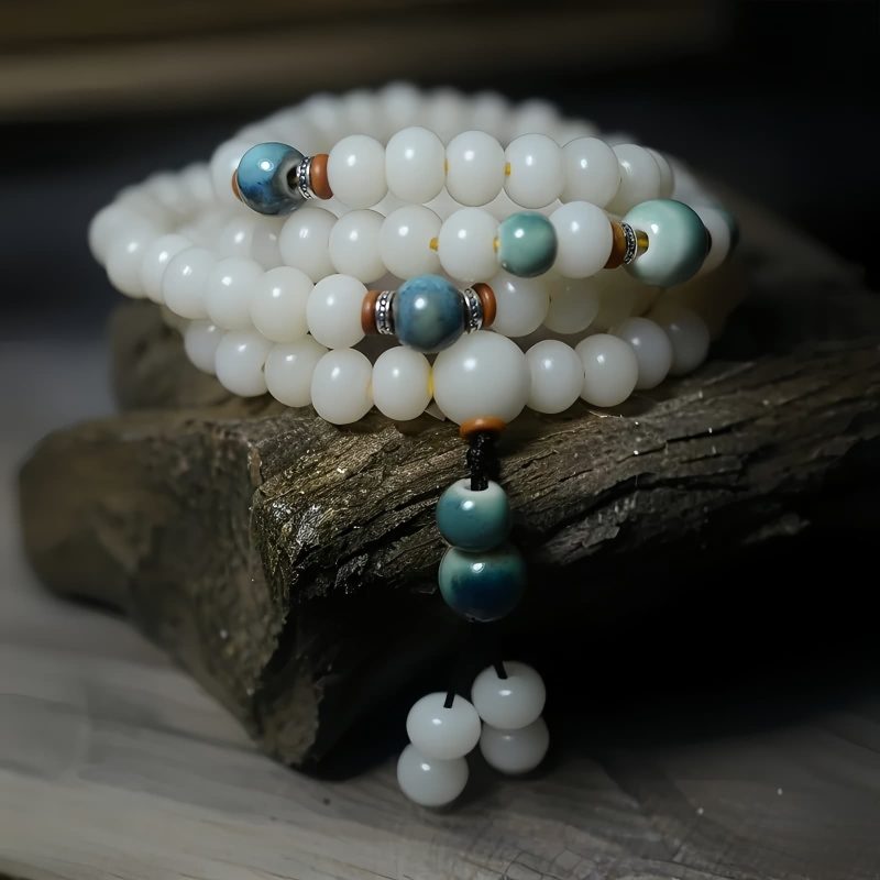 Pulseira de Sementes de Bodhi Sagradas 108 108 Bodhi Seed Prayer Bracelet