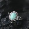 Anillo Tibetano de Protección en Plata 925 con Turquesa y Ágata Roja 925 Silver Tibetan Protection Ring with Turquoise and Red Agate
