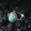 Anillo Tibetano de Protección en Plata 925 con Turquesa y Ágata Roja 925 Silver Tibetan Protection Ring with Turquoise and Red Agate
