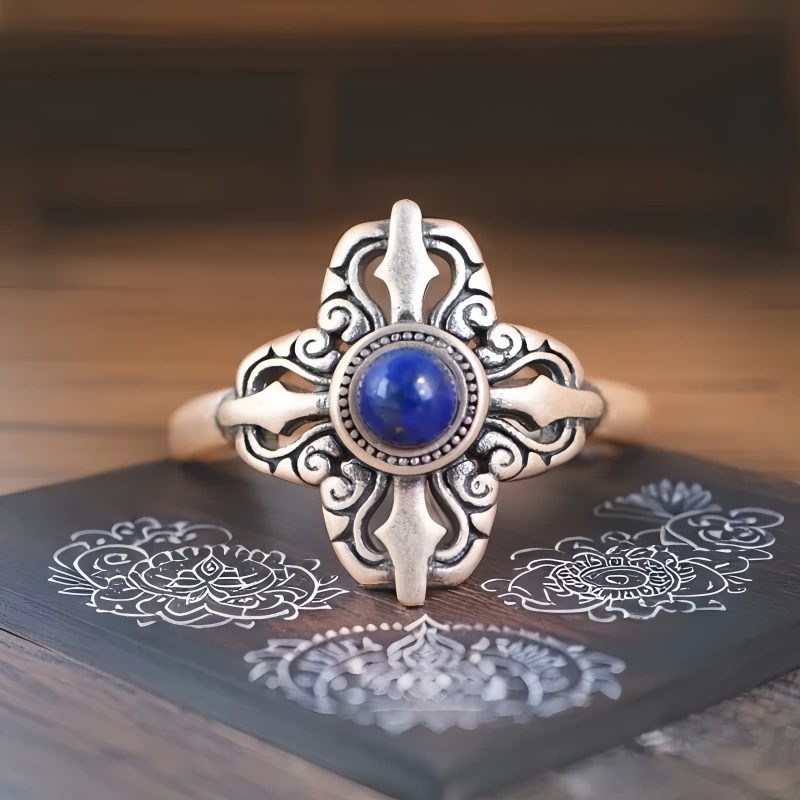 Anillo de Lapislázuli en Plata Esterlina 925 925 Sterling Silver Lazurite Ring