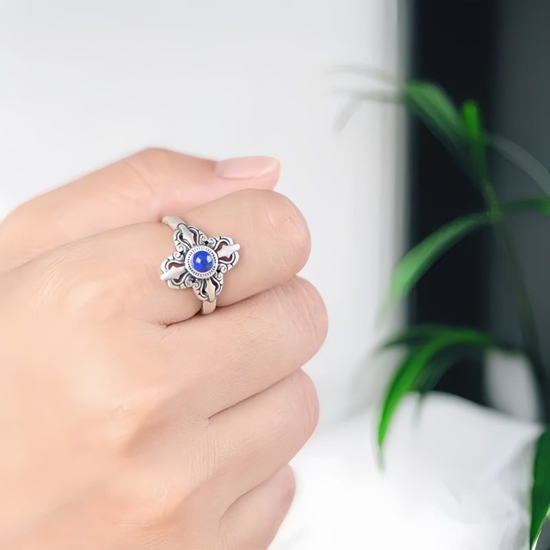 Anillo de Lapislázuli en Plata Esterlina 925 925 Sterling Silver Lazurite Ring
