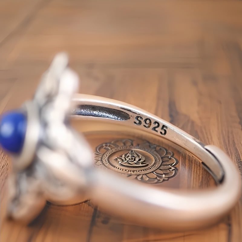 Anillo de Lapislázuli en Plata Esterlina 925 925 Sterling Silver Lazurite Ring