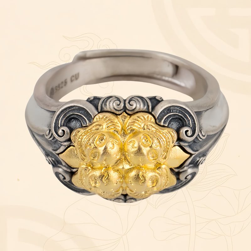 Anillo Ajustable de Calavera Tibetana en Plata Esterlina 925 925 Sterling Silver Tibetan Skull Adjustable Ring