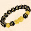 Pulsera de Obsidiana Negra Pixiu para la Abundancia Black Obsidian PiXiu Wealth Bracelet