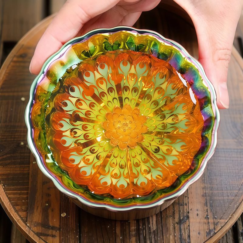 Taza de té Jianzhan china con diseño de loto Chinese Jianzhan Lotus Design Teacup