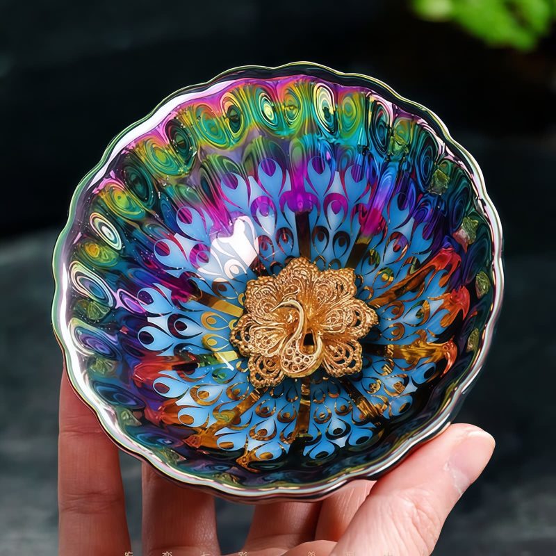 Taza de té Jianzhan china con diseño de loto Chinese Jianzhan Lotus Design Teacup