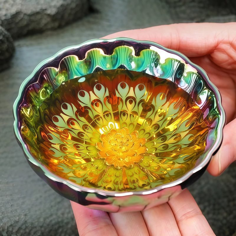 Taza de té Jianzhan china con diseño de loto Chinese Jianzhan Lotus Design Teacup