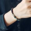 Brazalete de Pareja de Madera de Ébano y Jaspe Rojo para la Paz Ebony Wood Red Jasper Peace Couple Bracelet