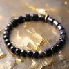 Brazalete de Pareja de Madera de Ébano y Jaspe Rojo para la Paz Ebony Wood Red Jasper Peace Couple Bracelet