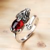 Anel Feng Shui de Granada Pixiu para Prosperidade Feng Shui Garnet PiXiu Wealth Ring