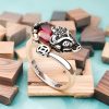 Anel Feng Shui de Granada Pixiu para Prosperidade Feng Shui Garnet PiXiu Wealth Ring