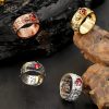 Anillo de la Fortuna con Granate Feng Shui y Diseño Pi Xiu FengShui Garnet Wealth Ring with PiXiu Design