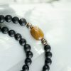 Pulsera de Protección Doble Vuelta con Ónix Negro Esmerilado Frosted Black Onyx Double Wrap Protection Bracelet