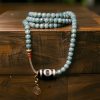 Pulsera de sabiduría con cuentas Mala de semilla Bodhi y Dzi Mala Beads Bodhi Seed Dzi Bead Wisdom Bracelet