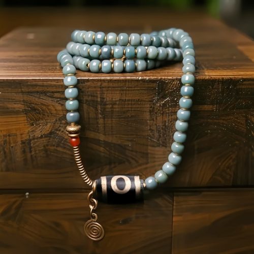 Pulsera de sabiduría con cuentas Mala de semilla Bodhi y Dzi Pulsera de sabiduría con cuentas Mala de semilla Bodhi y Dzi