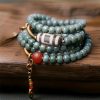 Pulsera de sabiduría con cuentas Mala de semilla Bodhi y Dzi Mala Beads Bodhi Seed Dzi Bead Wisdom Bracelet