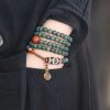 Pulsera de sabiduría con cuentas Mala de semilla Bodhi y Dzi Mala Beads Bodhi Seed Dzi Bead Wisdom Bracelet