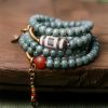 Pulsera de sabiduría con cuentas Mala de semilla Bodhi y Dzi Mala Beads Bodhi Seed Dzi Bead Wisdom Bracelet