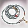 Pulsera de sabiduría con cuentas Mala de semilla Bodhi y Dzi Mala Beads Bodhi Seed Dzi Bead Wisdom Bracelet