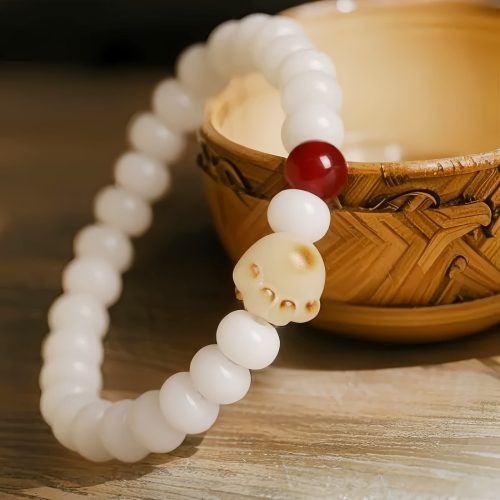 Pulsera de Gato de la Suerte con Semillas de Bodhi Naturales Pulsera de Gato de la Suerte con Semillas de Bodhi Naturales