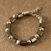 Pulsera de Soporte con Hematita, Ojo de Tigre y Jaspe Picasso Natural Natural Hematite Tiger Eye Jasper Support Bracelet