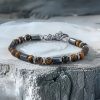 Pulsera de Soporte con Hematita, Ojo de Tigre y Jaspe Picasso Natural Natural Hematite Tiger Eye Jasper Support Bracelet