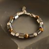 Pulsera de Soporte con Hematita, Ojo de Tigre y Jaspe Picasso Natural Natural Hematite Tiger Eye Jasper Support Bracelet