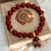 Pulsera de Bendición de Cinabrio Rojo y Loto Red Cinnabar Lotus Blessing Bracelet