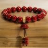 Pulsera de Bendición de Cinabrio Rojo y Loto Red Cinnabar Lotus Blessing Bracelet