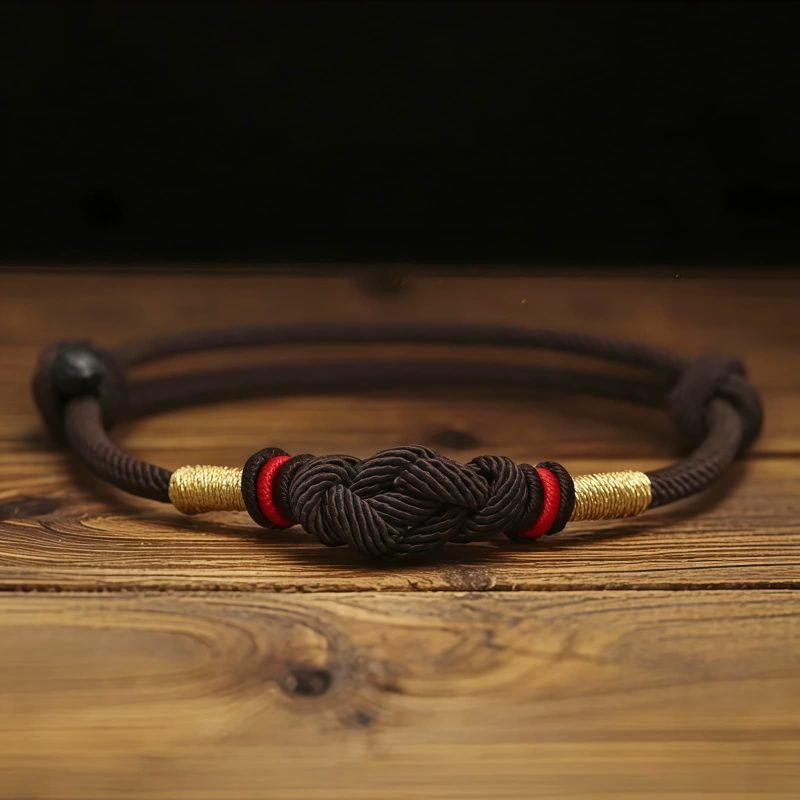 Pulsera de Pareja con Nudo de la Fortuna de Hilo Rojo y Jade Red String Jade Fortune Knot Couple Bracelet
