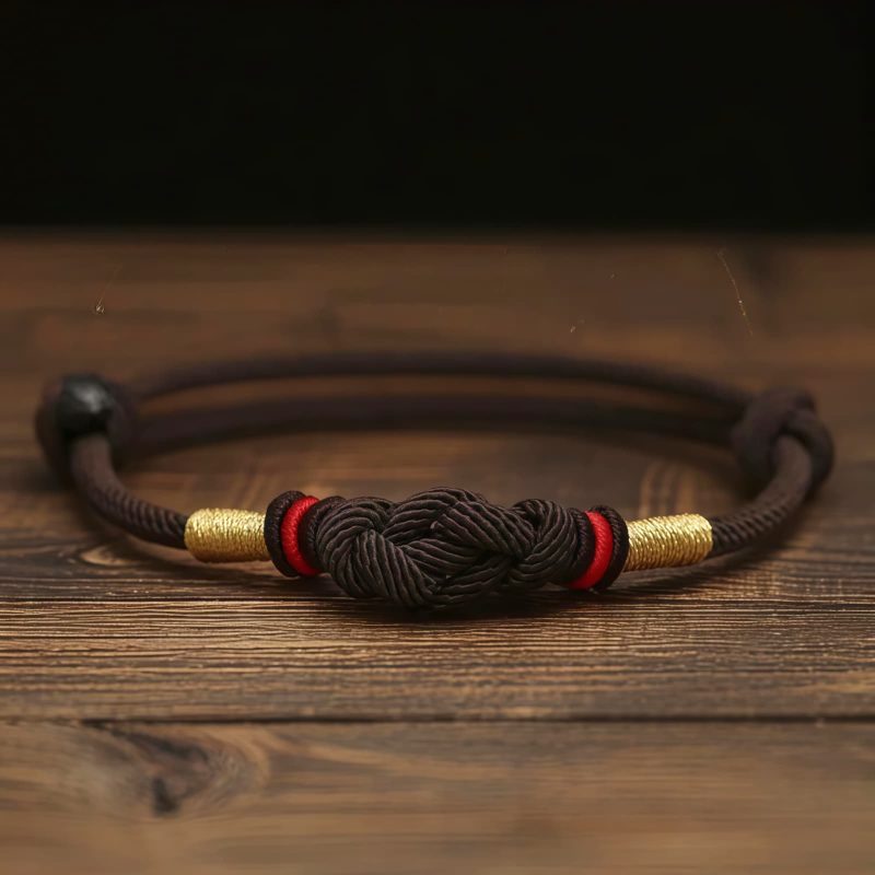 Pulsera de Pareja con Nudo de la Fortuna de Hilo Rojo y Jade Red String Jade Fortune Knot Couple Bracelet