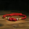 Pulsera de Pareja con Nudo de la Fortuna de Hilo Rojo y Jade Red String Jade Fortune Knot Couple Bracelet