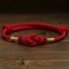 Pulsera de Pareja con Nudo de la Fortuna de Hilo Rojo y Jade Red String Jade Fortune Knot Couple Bracelet